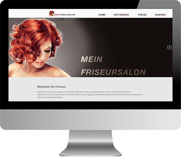Homepages für Friseure - Desktop